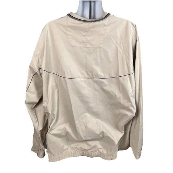 Nike Golf Pullover Windbreaker Jacket Clima-Fit Cream V-Neck Size XXL Mens - Picture 5 of 8
